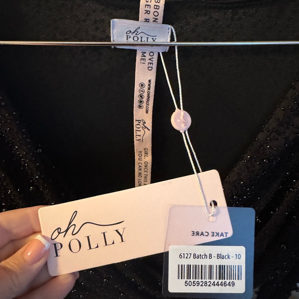 NWT Oh Polly Black Sparkle Dress - Picture 6 of 6